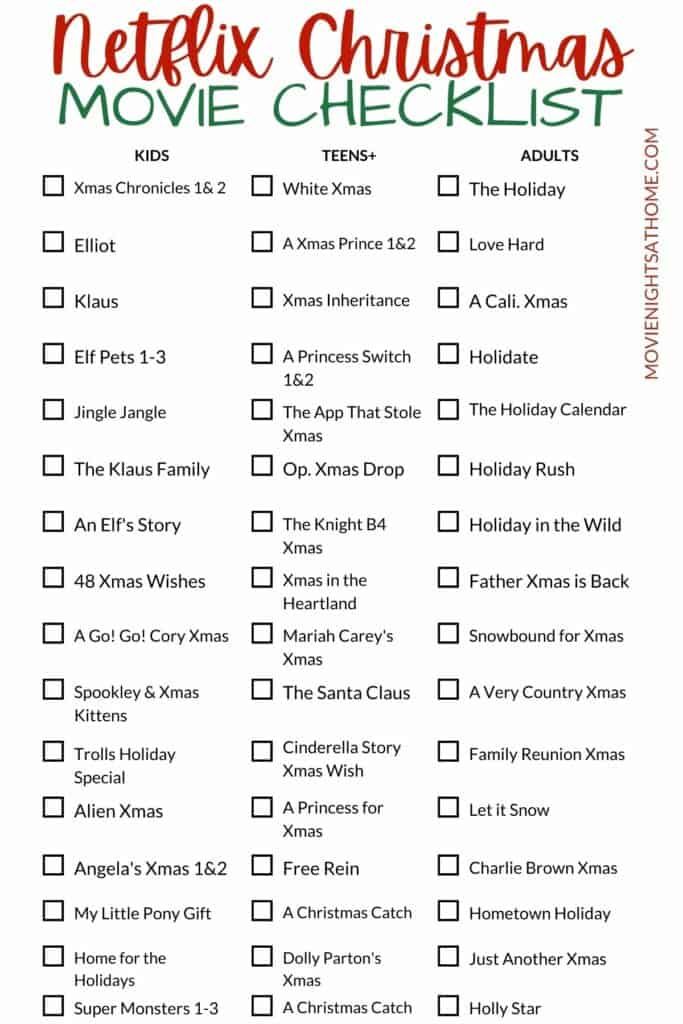 The Ultimate Christmas Movie Checklist That Will Make Your Holidays  Complete - MTL Blog