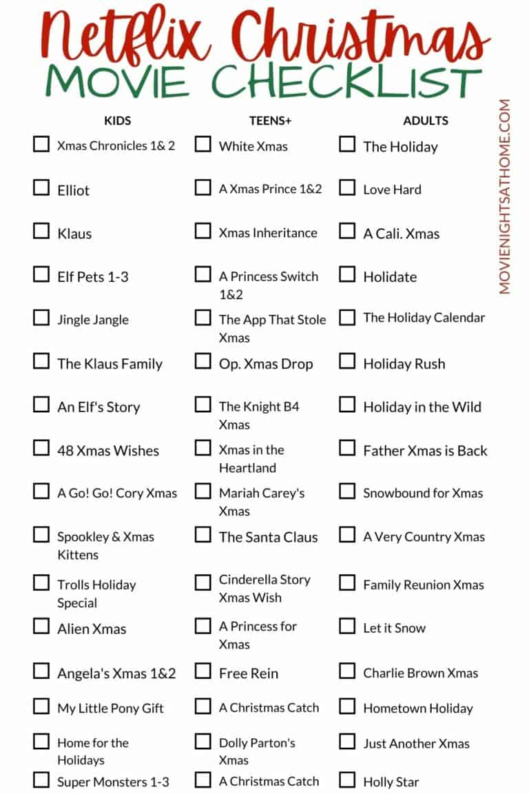 Best Christmas Movies on Netflix 2025 (Printable Checklist)