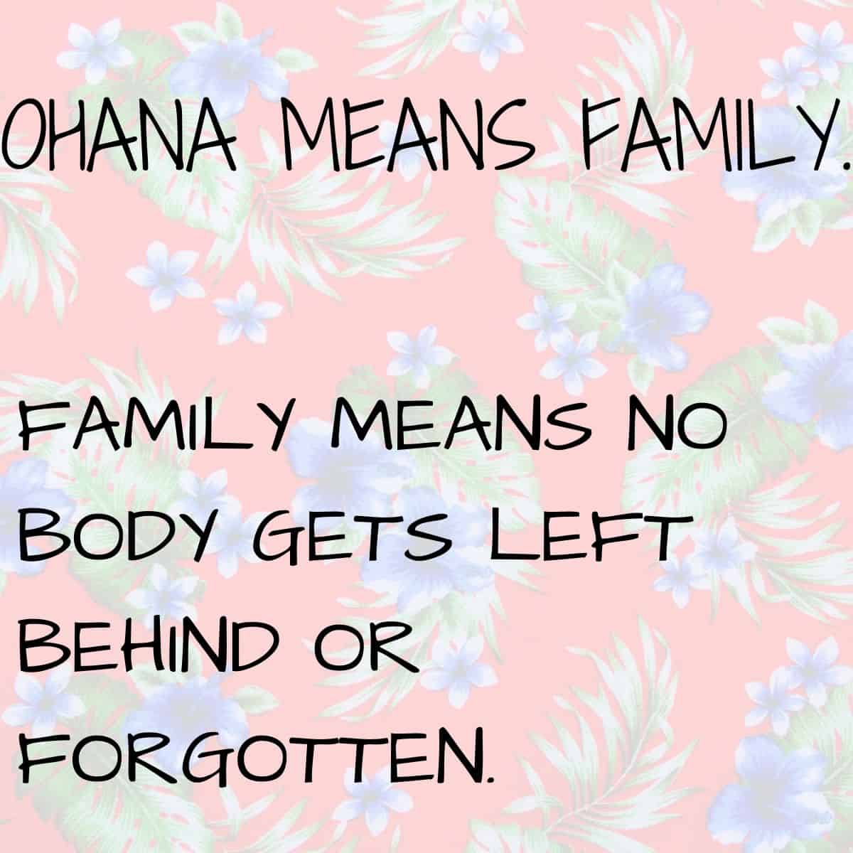 lilo and stitch ohana means family quote