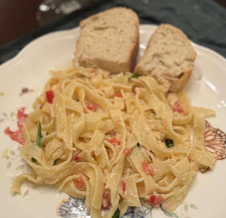 plate of the holiday fettuccine