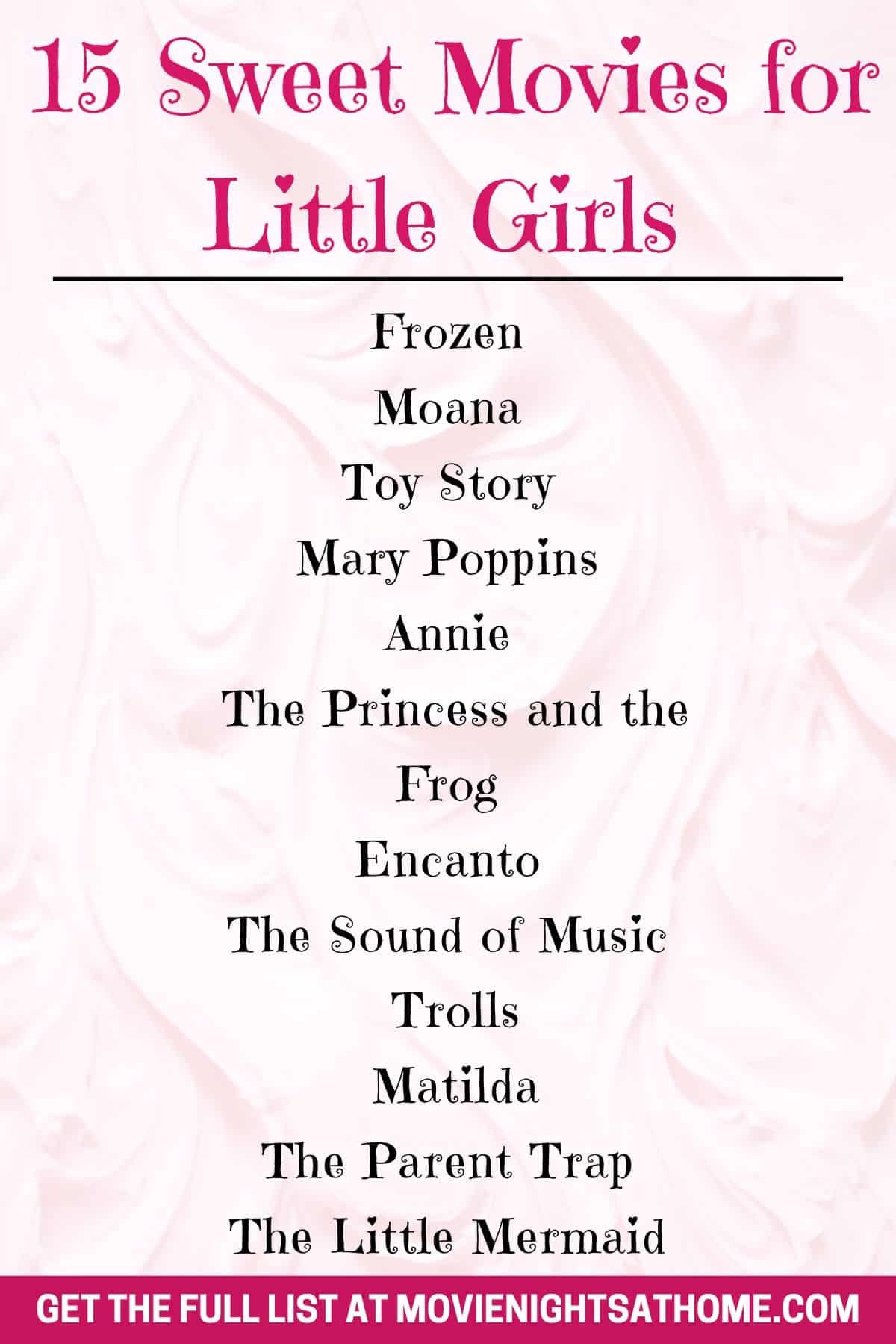 list of sweet movies for little girls